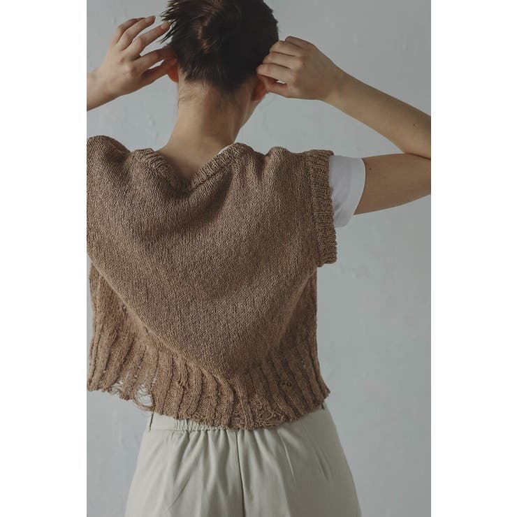 damaged knit vest | BONJOUR SAGAN | 詳細画像5 