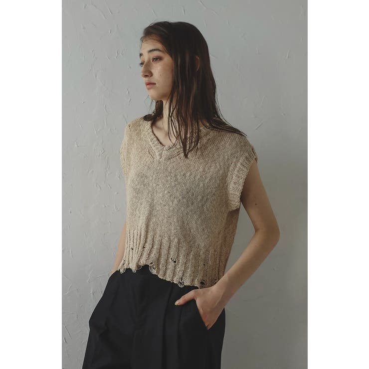 damaged knit vest | BONJOUR SAGAN | 詳細画像11 
