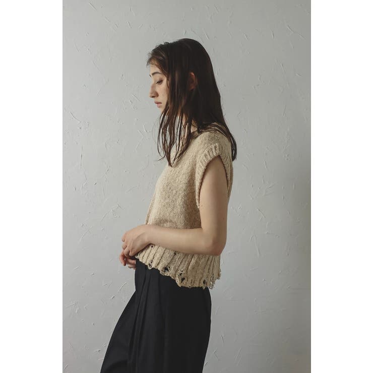 damaged knit vest | BONJOUR SAGAN | 詳細画像12 