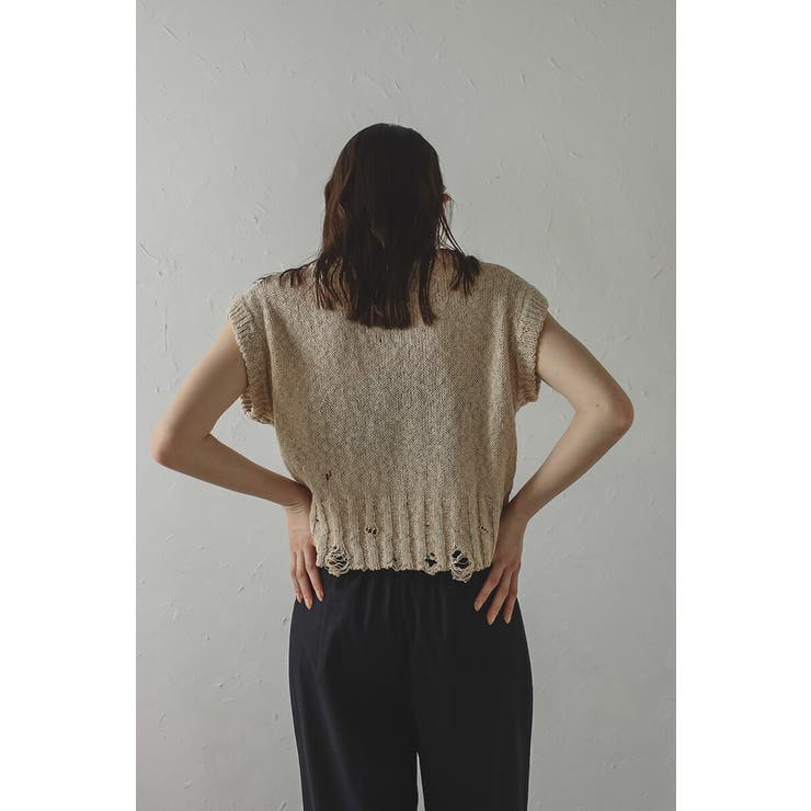 damaged knit vest | BONJOUR SAGAN | 詳細画像13 