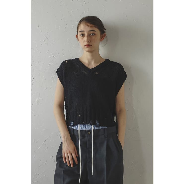 damaged knit vest | BONJOUR SAGAN | 詳細画像15 