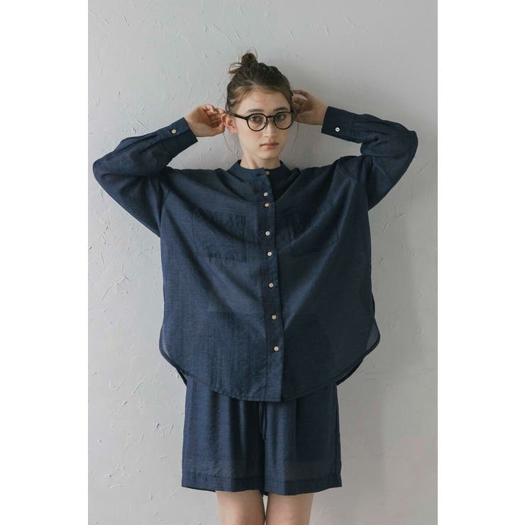 NAVY | sheer long sleeve | BONJOUR SAGAN