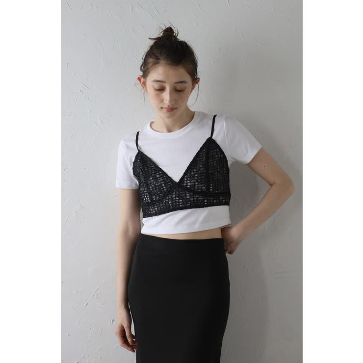 BLACK | flip sequin bustier | BONJOUR SAGAN