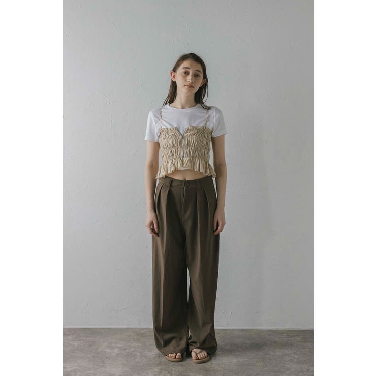 shirring stripe bustier | BONJOUR SAGAN | 詳細画像1 