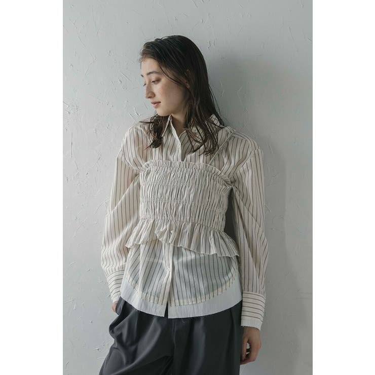 shirring stripe bustier | BONJOUR SAGAN | 詳細画像13 