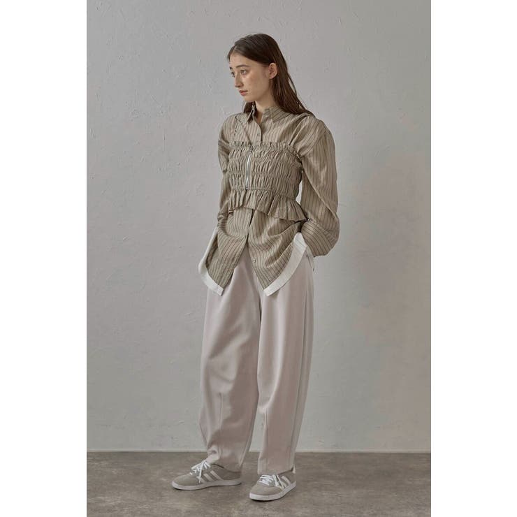 twill curved slacks | BONJOUR SAGAN | 詳細画像3 