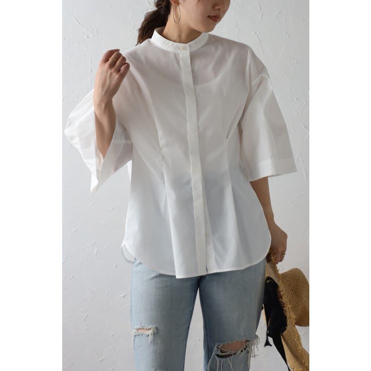 OFF-WHITE | リラクシーノーカラーウエストタックシャツ 77-004026 | BONJOUR SAGAN