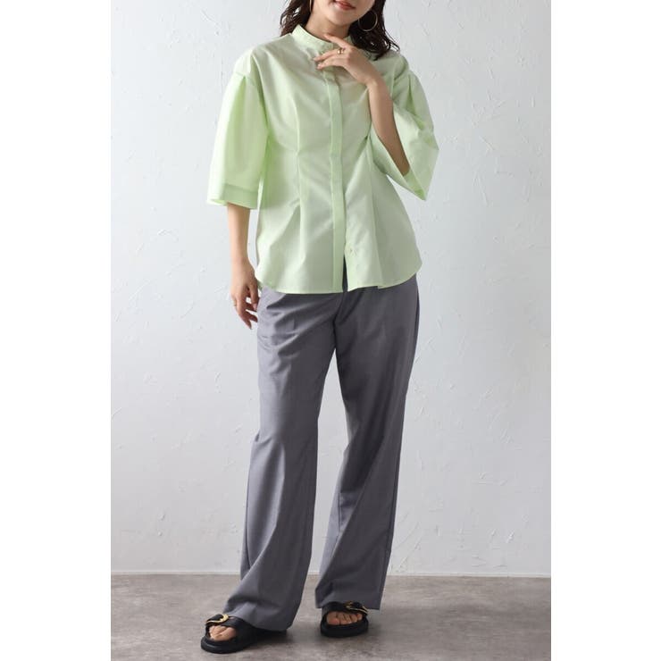 リラクシーノーカラーウエストタックシャツ 77-004026 | BONJOUR SAGAN | 詳細画像6 