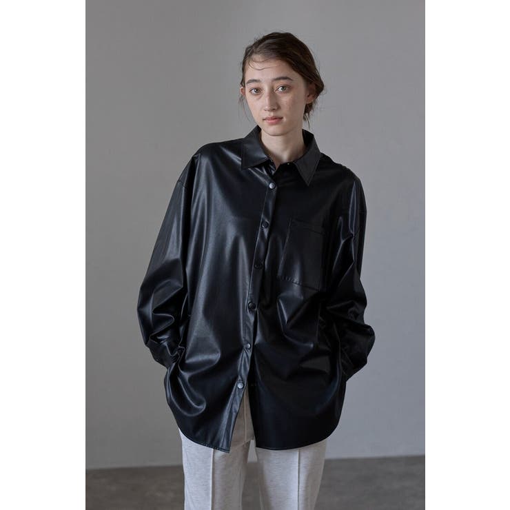 fake leather shirt | BONJOUR SAGAN | 詳細画像1 