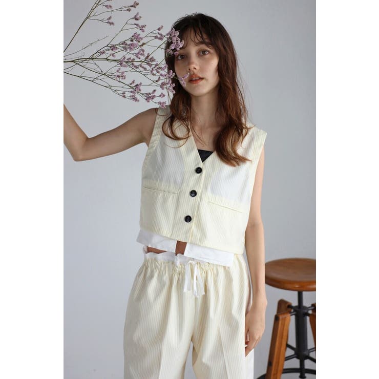 IVORY | design pocket stripe | BONJOUR SAGAN