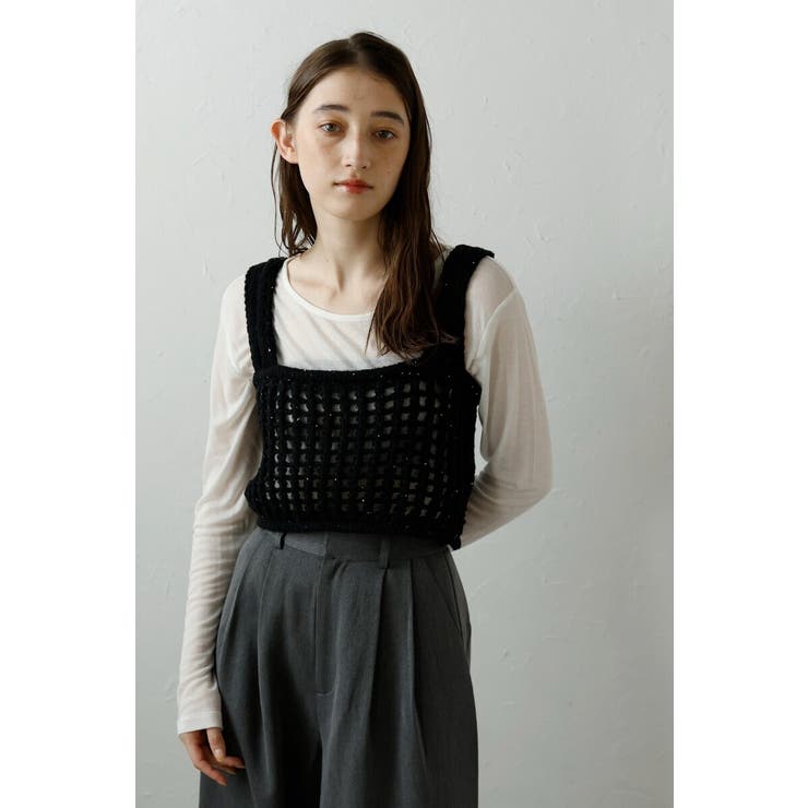 BLACK | flip sequin knit | BONJOUR SAGAN