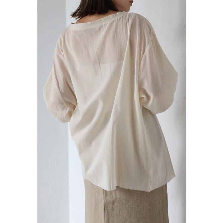 シアークルーネックプルオーバーブラウス 77-004101 | BONJOUR SAGAN | 詳細画像4 