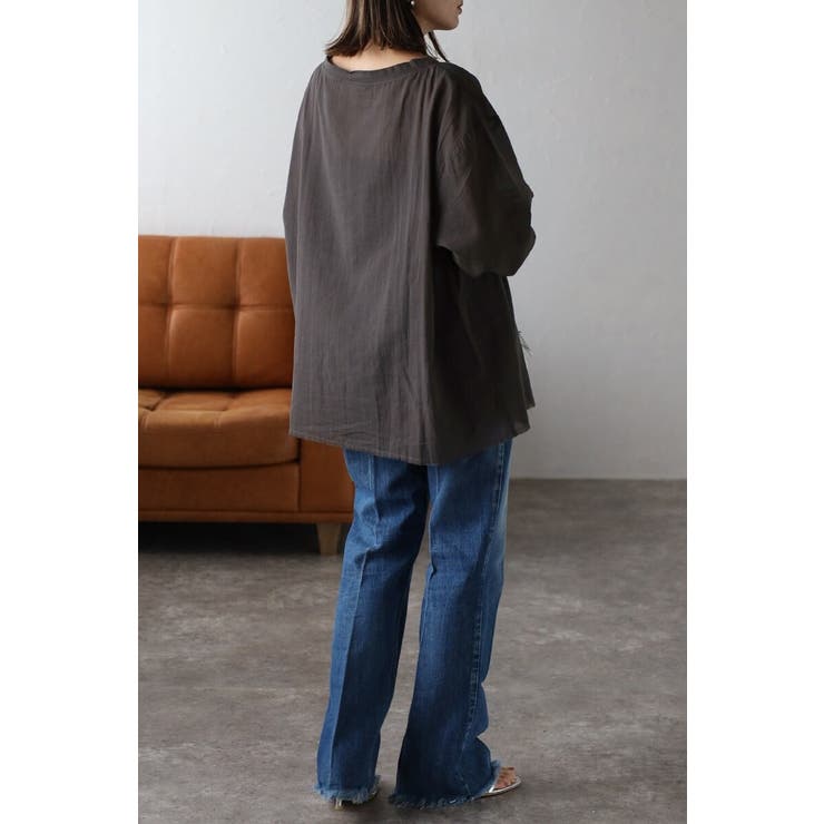 シアークルーネックプルオーバーブラウス 77-004101 | BONJOUR SAGAN | 詳細画像24 