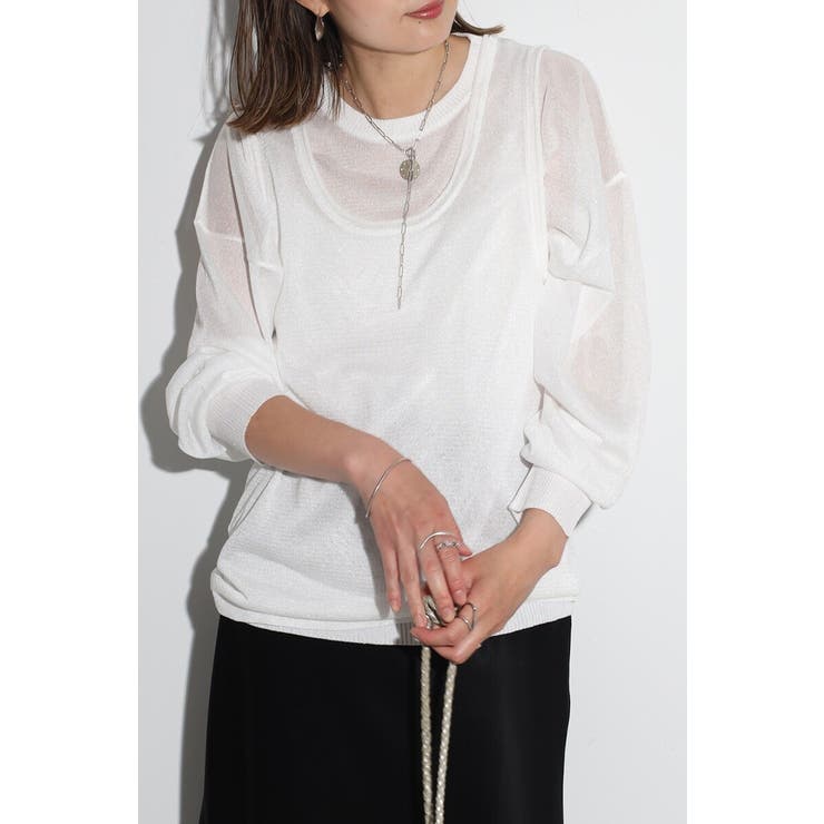 シアーニットタンク 77-004102 | BONJOUR SAGAN | 詳細画像6 