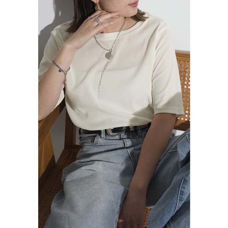 IVORY | ハーフスリーブベロアT 77-004107 | BONJOUR SAGAN