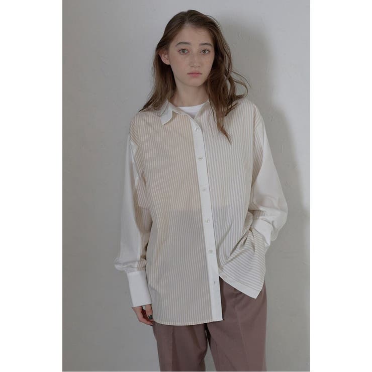 BEIGE | multi stripe shirt | BONJOUR SAGAN