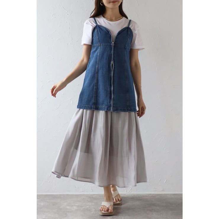 ワッシャーサテンリラクシーギャザースカート 77-004135 | BONJOUR SAGAN | 詳細画像1 