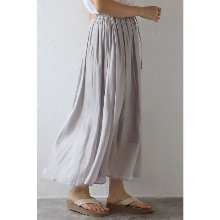 ワッシャーサテンリラクシーギャザースカート 77-004135 | BONJOUR SAGAN | 詳細画像2 