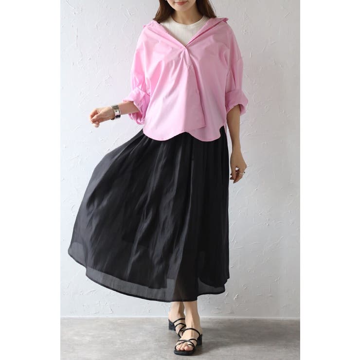 ワッシャーサテンリラクシーギャザースカート 77-004135 | BONJOUR SAGAN | 詳細画像9 