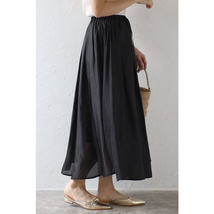 ワッシャーサテンリラクシーギャザースカート 77-004135 | BONJOUR SAGAN | 詳細画像10 