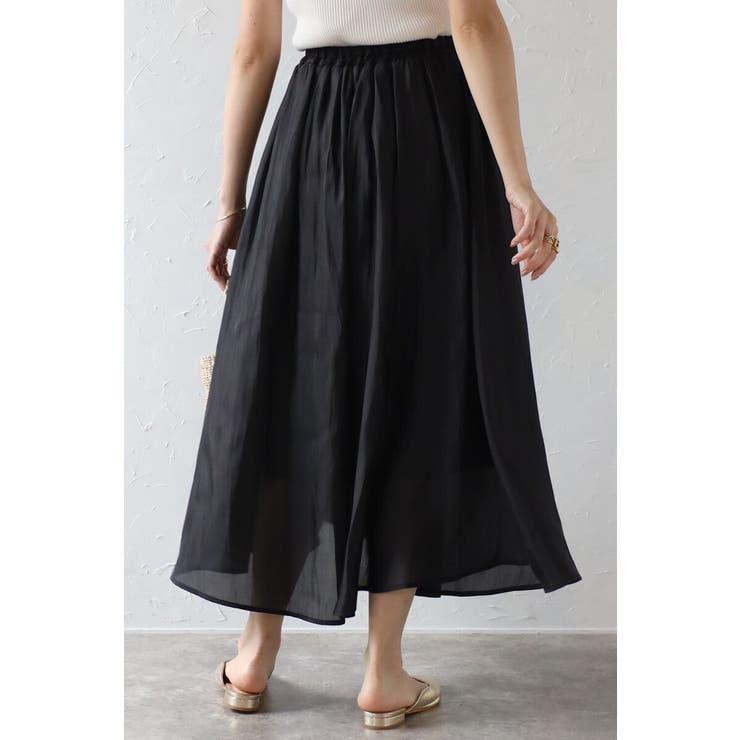 ワッシャーサテンリラクシーギャザースカート 77-004135 | BONJOUR SAGAN | 詳細画像12 