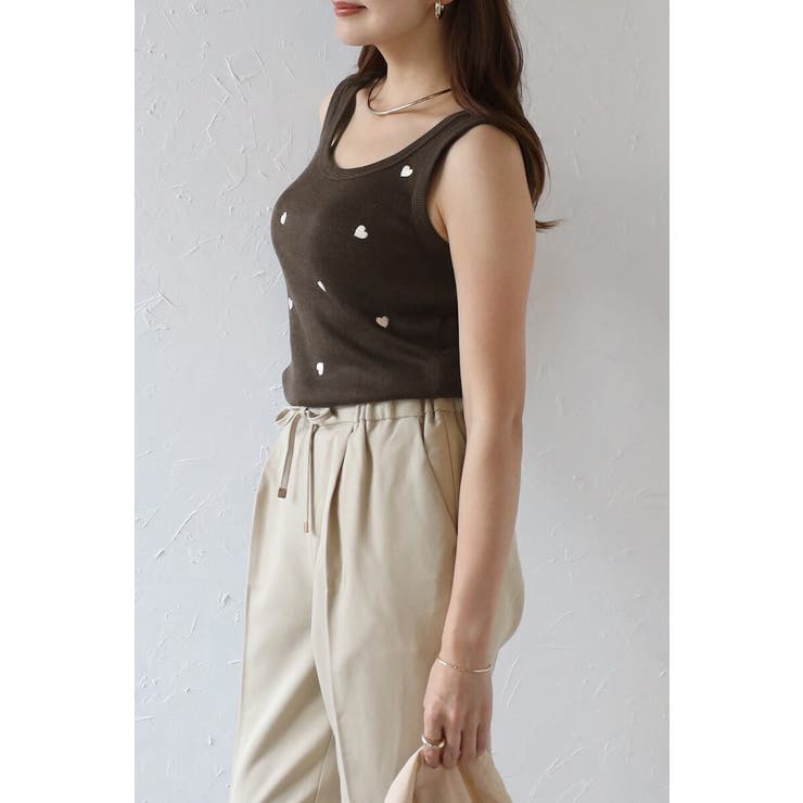 ハート刺繍リブタンクトップ 77-004136 | BONJOUR SAGAN | 詳細画像8 