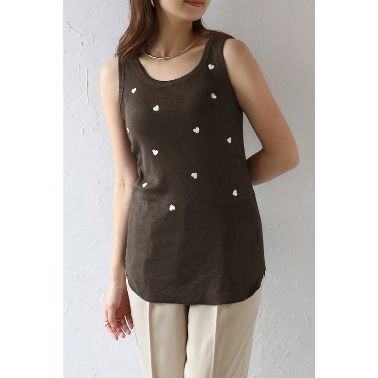 ハート刺繍リブタンクトップ 77-004136 | BONJOUR SAGAN | 詳細画像12 