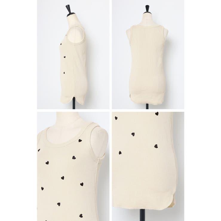 ハート刺繍リブタンクトップ 77-004136 | BONJOUR SAGAN | 詳細画像16 