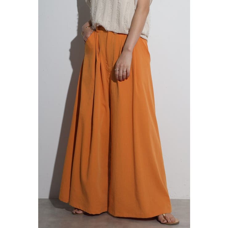 ORANGE | タックフレアワイドパンツ 77-004169 | BONJOUR SAGAN