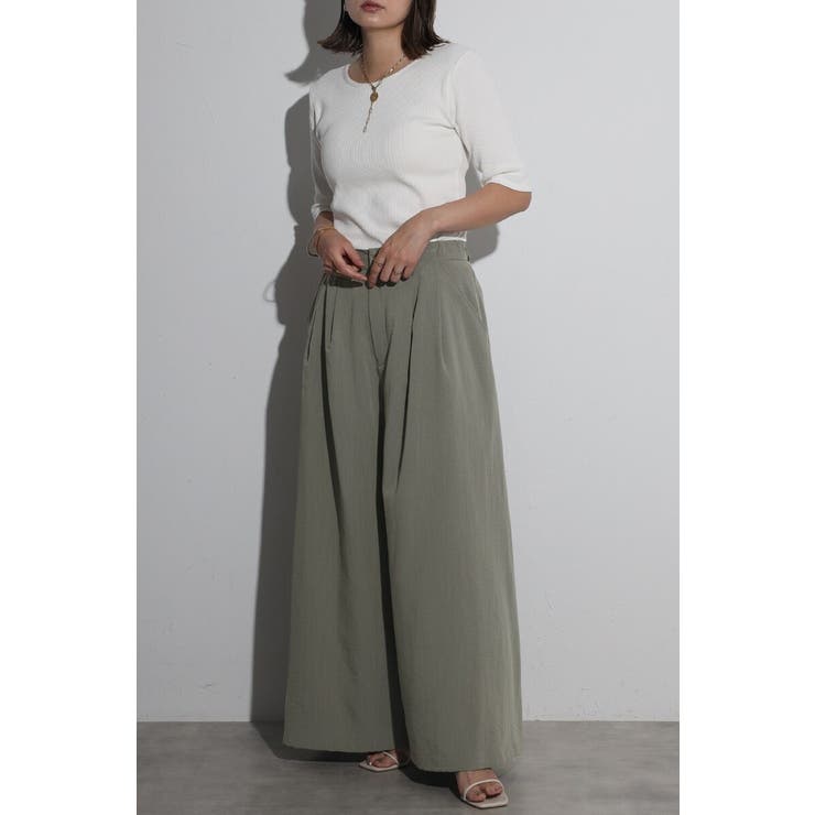 タックフレアワイドパンツ 77-004169 | BONJOUR SAGAN | 詳細画像1 