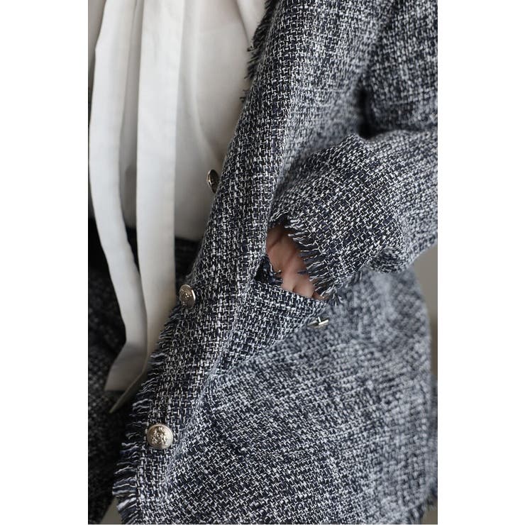 ツイードフリンジVネックジャケット 77-004464 | BONJOUR SAGAN | 詳細画像7 