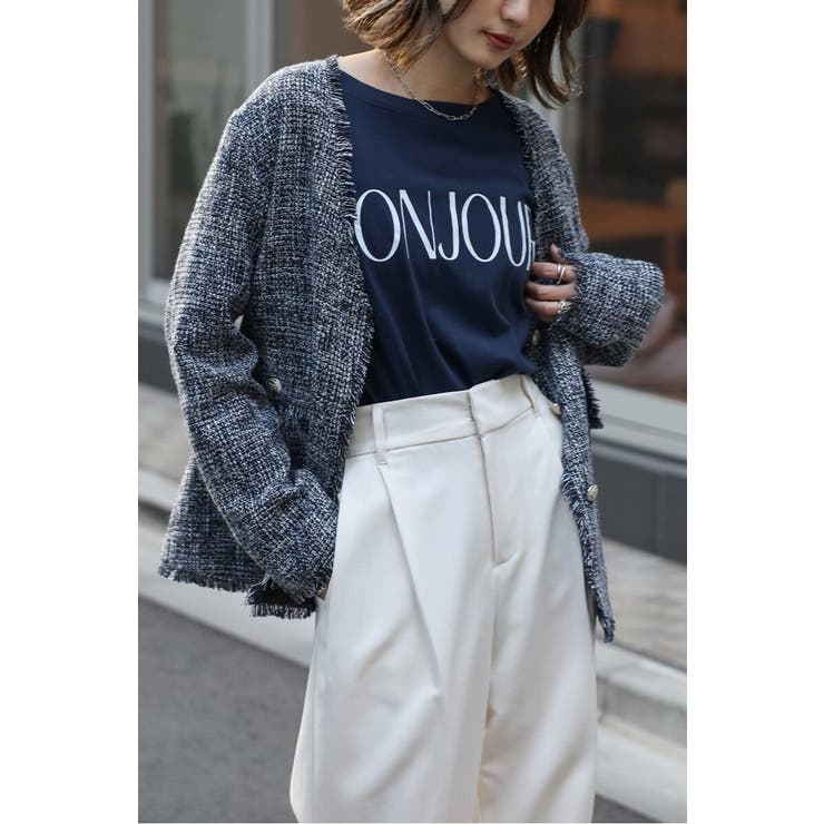 ツイードフリンジVネックジャケット 77-004464 | BONJOUR SAGAN | 詳細画像9 