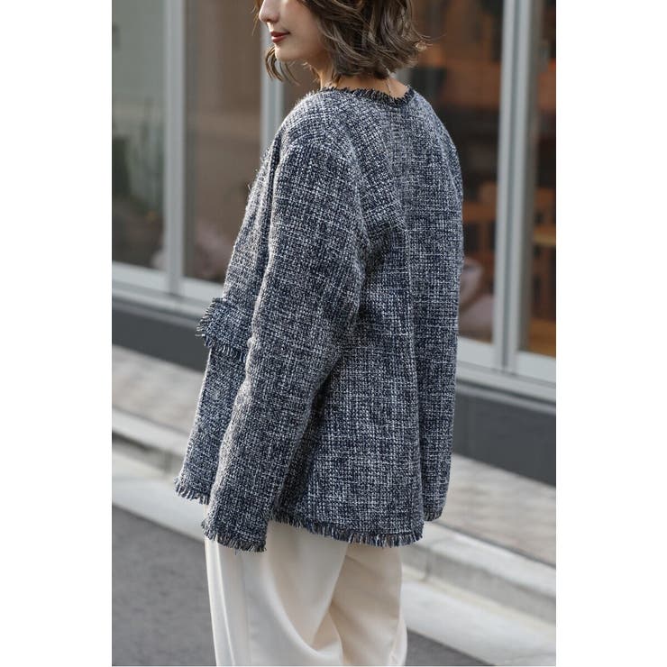 ツイードフリンジVネックジャケット 77-004464 | BONJOUR SAGAN | 詳細画像10 