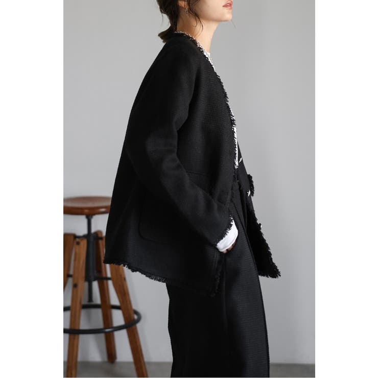 ツイードフリンジVネックジャケット 77-004464 | BONJOUR SAGAN | 詳細画像14 