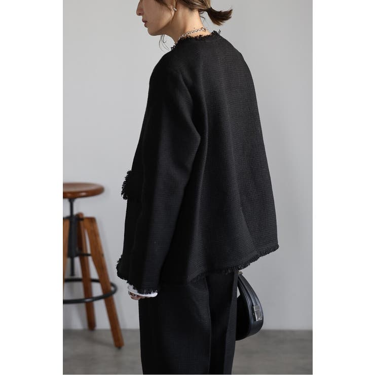 ツイードフリンジVネックジャケット 77-004464 | BONJOUR SAGAN | 詳細画像15 