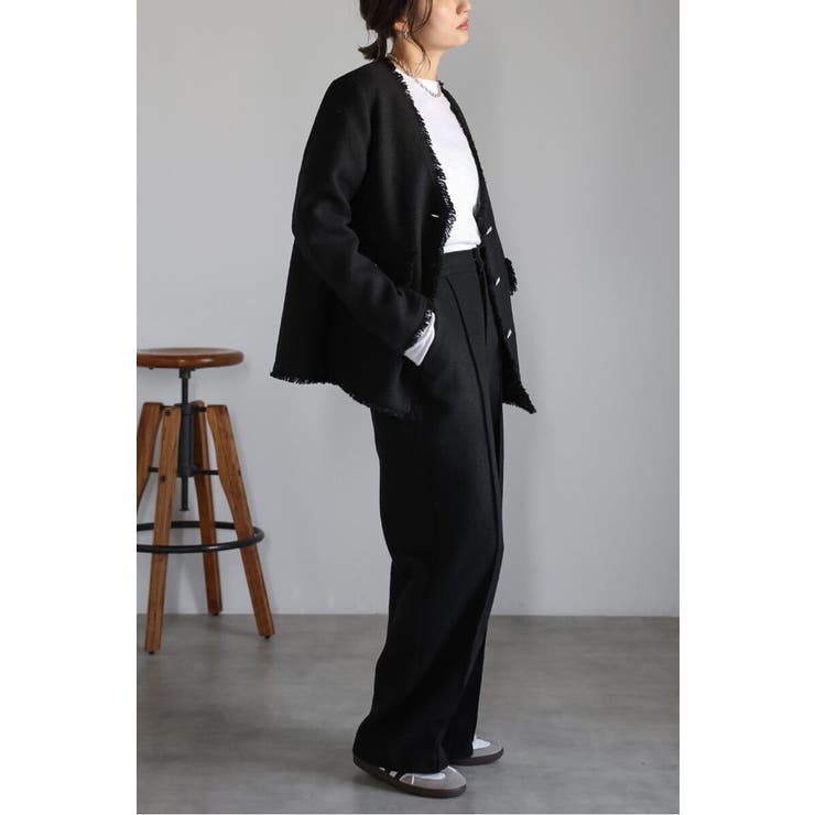 ツイードフリンジVネックジャケット 77-004464 | BONJOUR SAGAN | 詳細画像18 