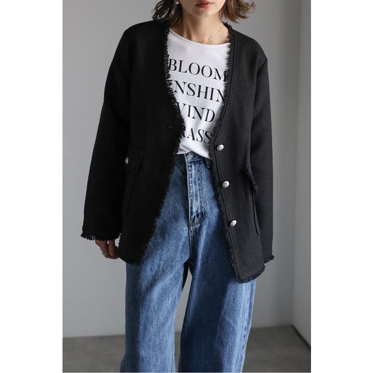 ツイードフリンジVネックジャケット 77-004464 | BONJOUR SAGAN | 詳細画像20 