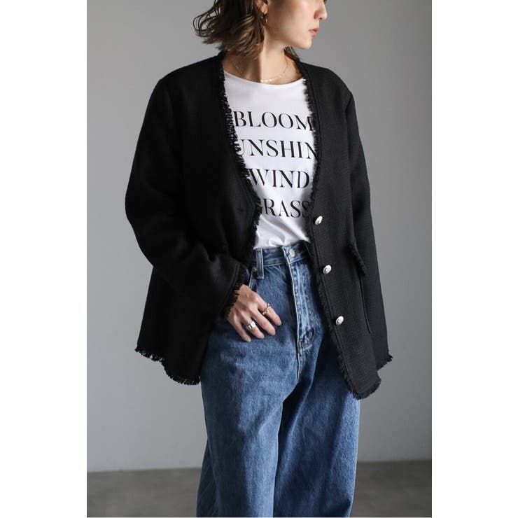 ツイードフリンジVネックジャケット 77-004464 | BONJOUR SAGAN | 詳細画像22 