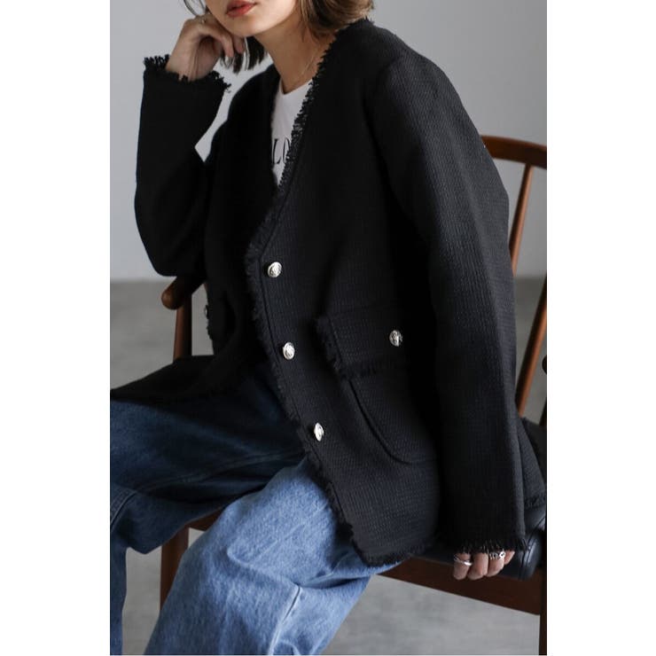 ツイードフリンジVネックジャケット 77-004464 | BONJOUR SAGAN | 詳細画像28 