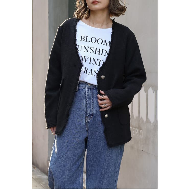 ツイードフリンジVネックジャケット 77-004464 | BONJOUR SAGAN | 詳細画像29 