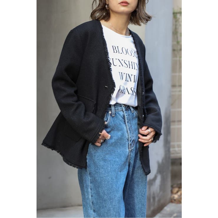 ツイードフリンジVネックジャケット 77-004464 | BONJOUR SAGAN | 詳細画像31 