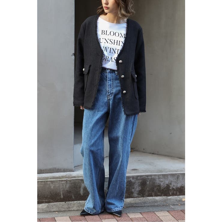 ツイードフリンジVネックジャケット 77-004464 | BONJOUR SAGAN | 詳細画像32 