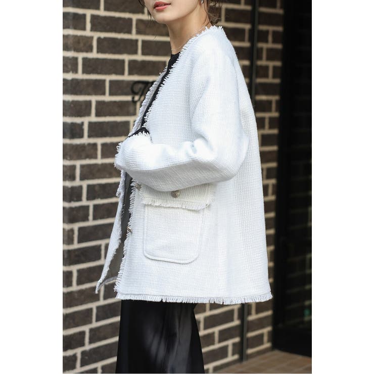 ツイードフリンジVネックジャケット 77-004464 | BONJOUR SAGAN | 詳細画像33 