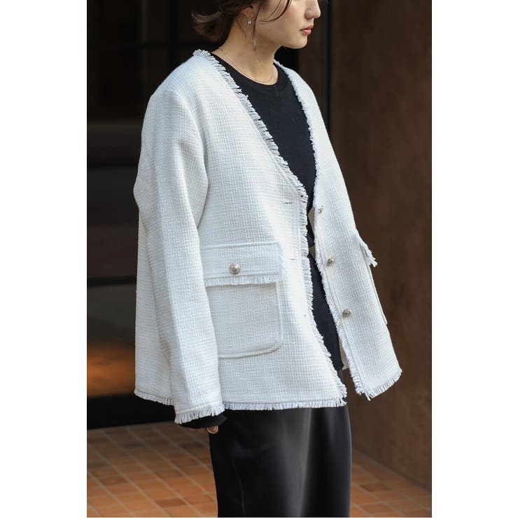 ツイードフリンジVネックジャケット 77-004464 | BONJOUR SAGAN | 詳細画像35 