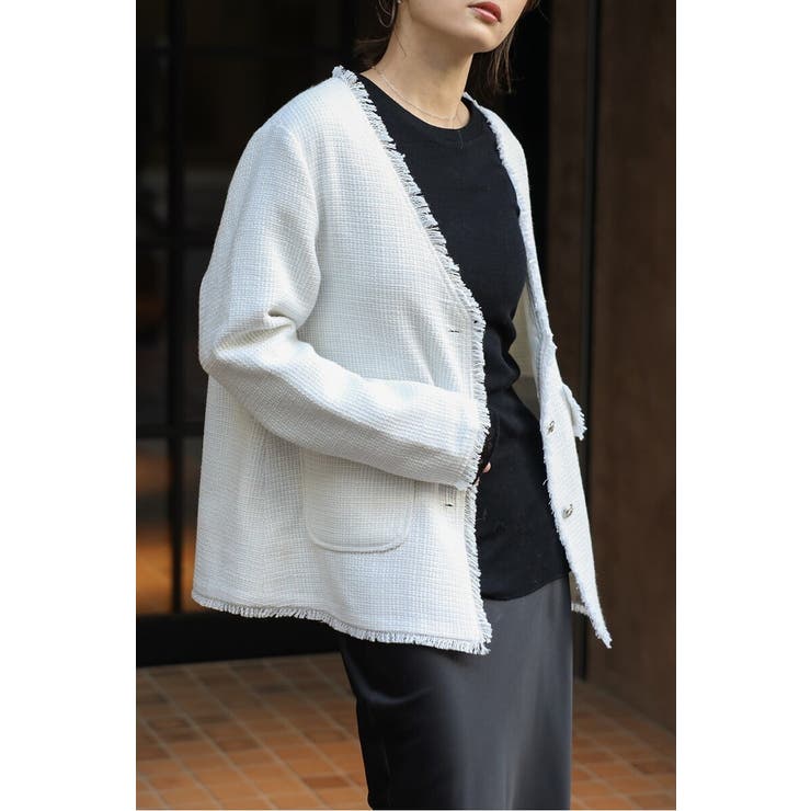 ツイードフリンジVネックジャケット 77-004464 | BONJOUR SAGAN | 詳細画像36 