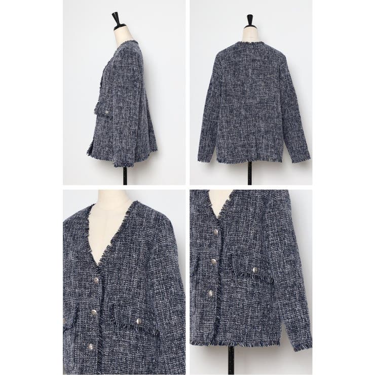 ツイードフリンジVネックジャケット 77-004464 | BONJOUR SAGAN | 詳細画像44 