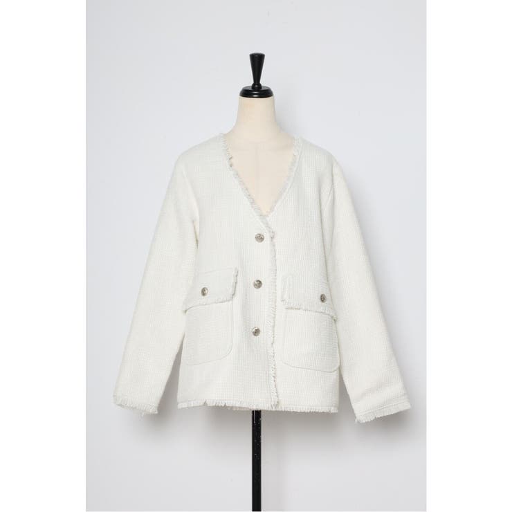 ツイードフリンジVネックジャケット 77-004464 | BONJOUR SAGAN | 詳細画像45 