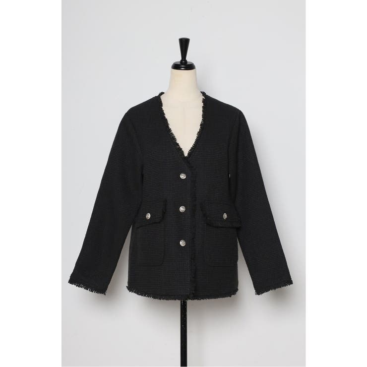 ツイードフリンジVネックジャケット 77-004464 | BONJOUR SAGAN | 詳細画像46 