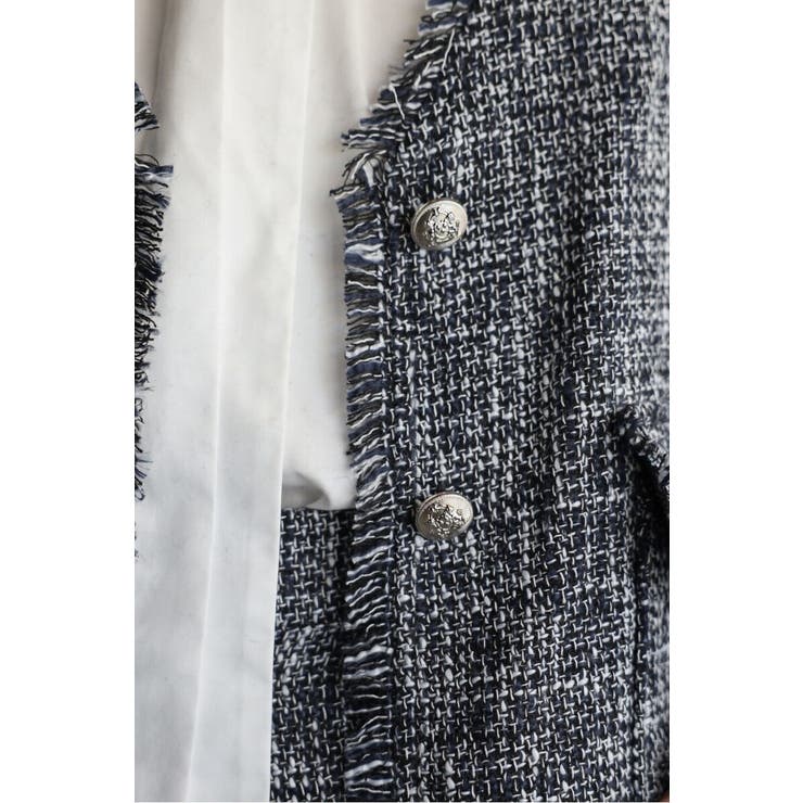 ツイードフリンジVネックジャケット 77-004464 | BONJOUR SAGAN | 詳細画像5 