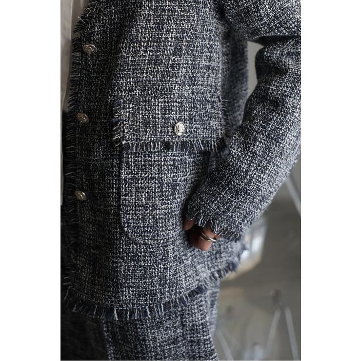 ツイードフリンジVネックジャケット 77-004464 | BONJOUR SAGAN | 詳細画像6 